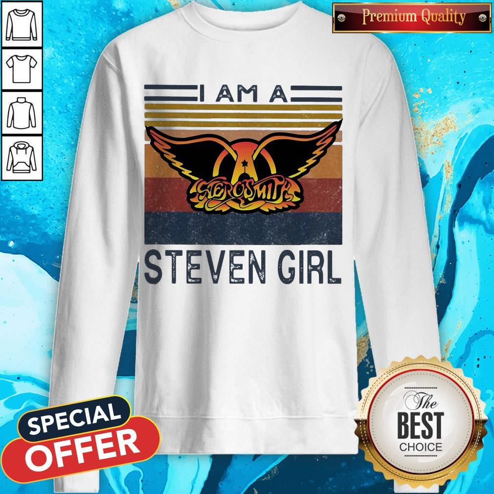 Top Aerosmith I Am A Steven Girl Vintage Retro Shirt - Image 4
