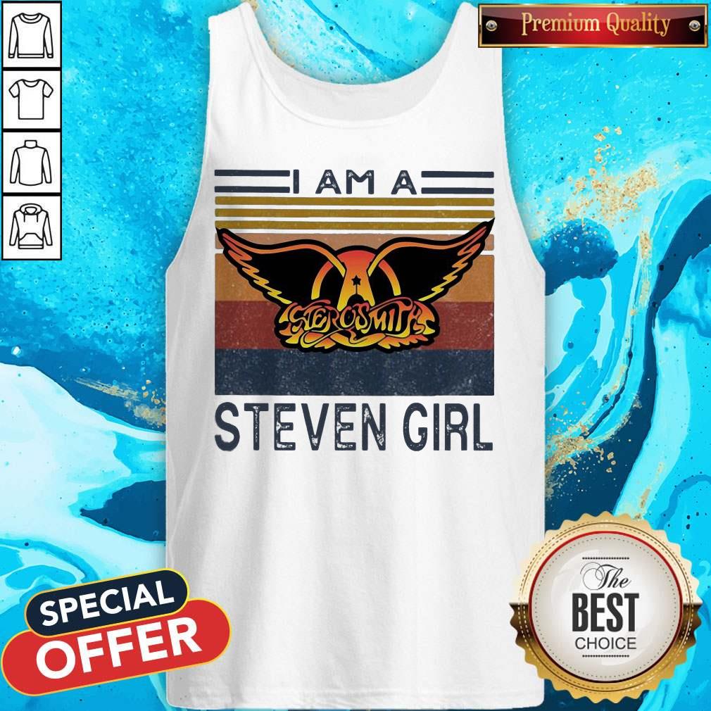 Top Aerosmith I Am A Steven Girl Vintage Retro Shirt - Image 3