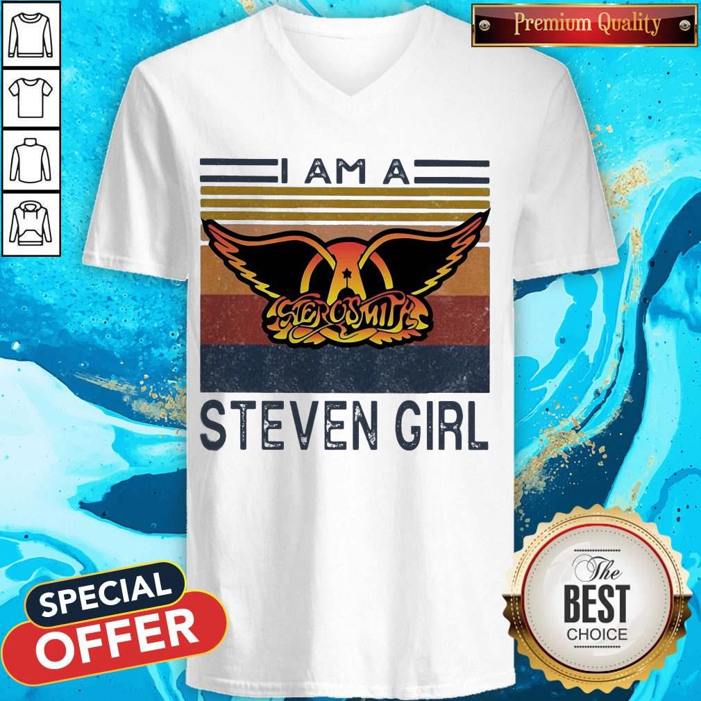 Top Aerosmith I Am A Steven Girl Vintage Retro Shirt - Image 2