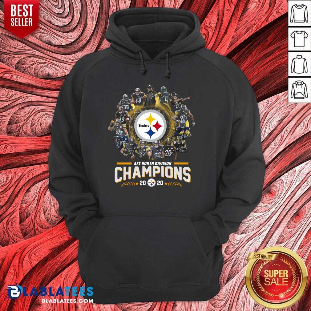 Top AFC North Division Champions 2020 Pittsburgh Steelers Signatures Shirt - Image 2