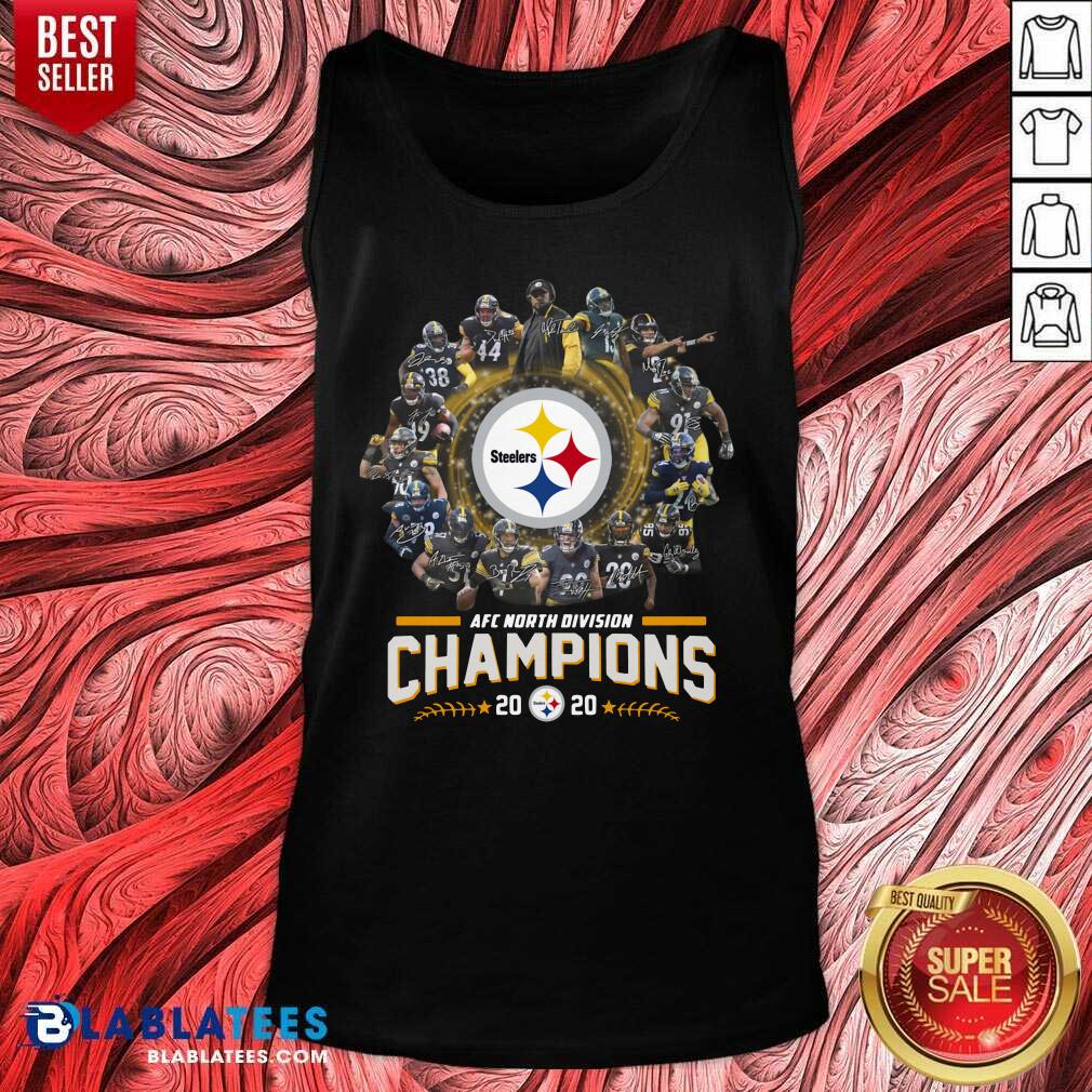 Top AFC North Division Champions 2020 Pittsburgh Steelers Signatures Shirt - Image 4