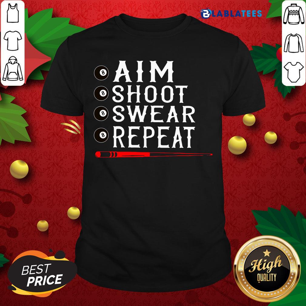 Top Aim Shoot Swear Repeat Billiards Christmas Shirt