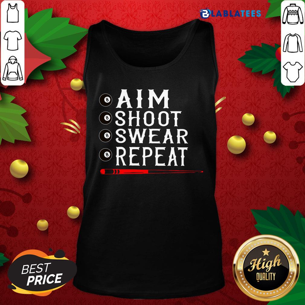 Top Aim Shoot Swear Repeat Billiards Christmas Shirt - Image 4