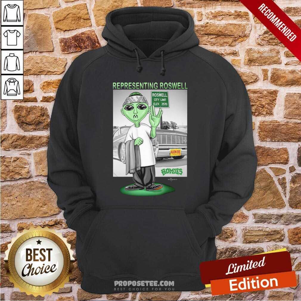 Top Aliens Representing Roswell Homies Shirt - Image 2