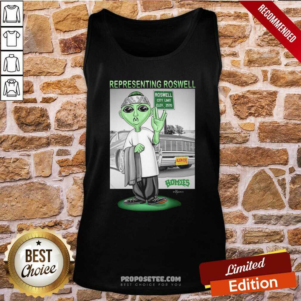 Top Aliens Representing Roswell Homies Shirt - Image 4