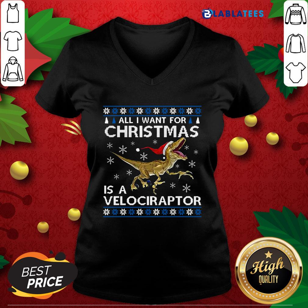 Top All I Want For Christmas Is A Velociraptor Dinosaur Shirt - Image 3