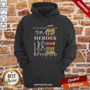Alternative view of Top American Flag In Honor Of The 58.479 Heroes Who Never Returned Shirt
