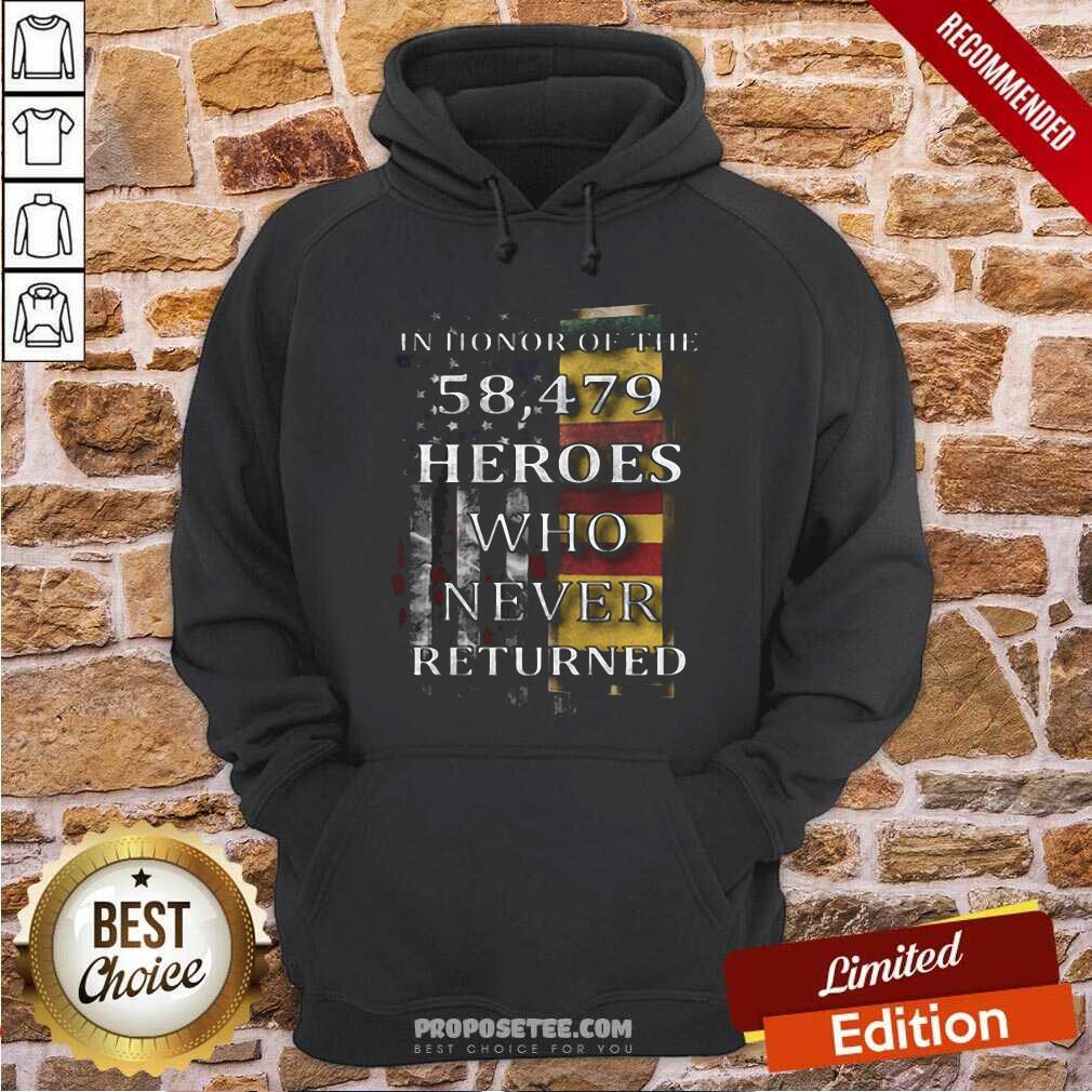 Top American Flag In Honor Of The 58.479 Heroes Who Never Returned Shirt - Image 2