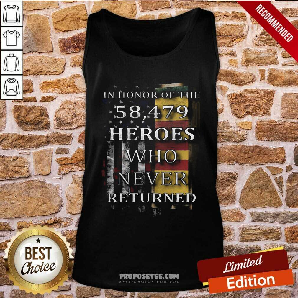 Top American Flag In Honor Of The 58.479 Heroes Who Never Returned Shirt - Image 4