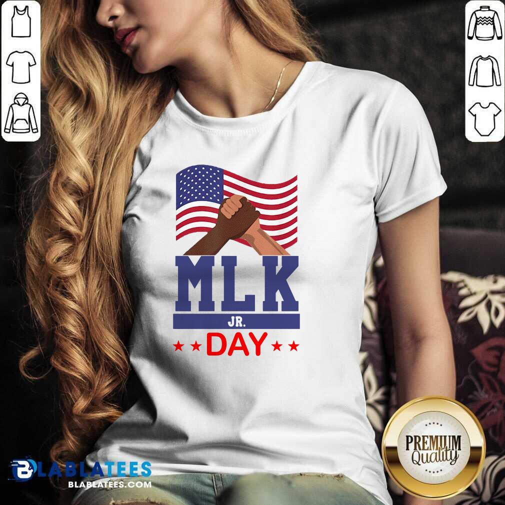 Top American Flag Martin Luther King Jr Day MLK Fist Freedom Shirt - Image 2