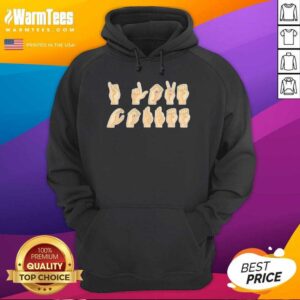 Alternative view of Top ASL I Love Coffee Caffeine American Sign Language Shirt