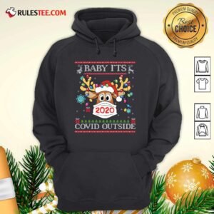 Alternative view of Top Baby It’s Covid Outside Reindeer Wear Mask 2020 Lights Christmas Shirt