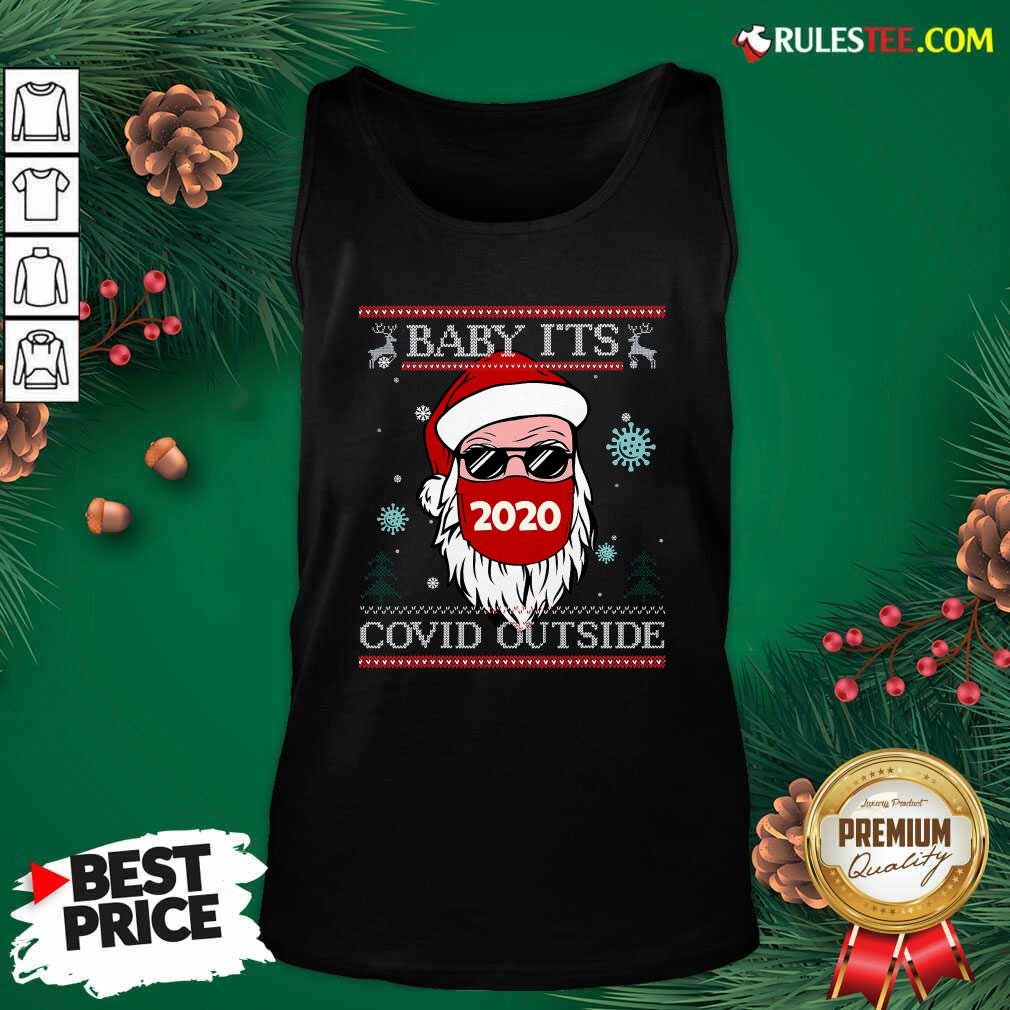 Top Baby It’s Covid Outside Santawear Mask 2020 Sunglasses Ugly Christmas Shirt - Image 4