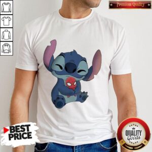 Top Baby Stitch Hug Baby Spider Man Shirt