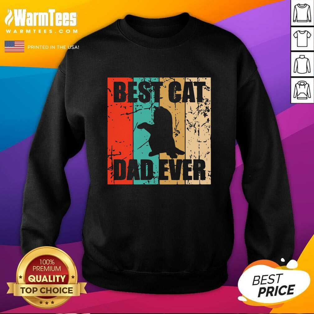 Top Best Cat Dad Ever Vintage Shirt - Image 3