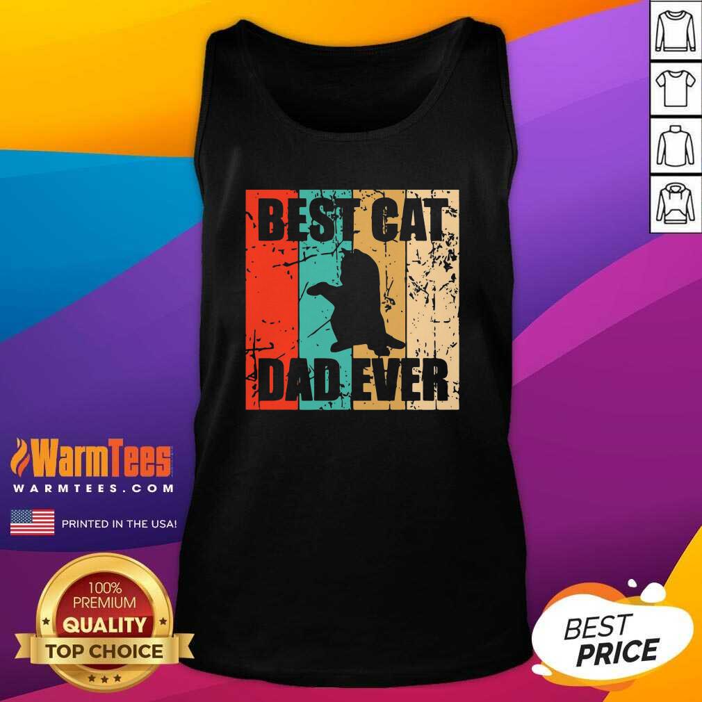 Top Best Cat Dad Ever Vintage Shirt - Image 4