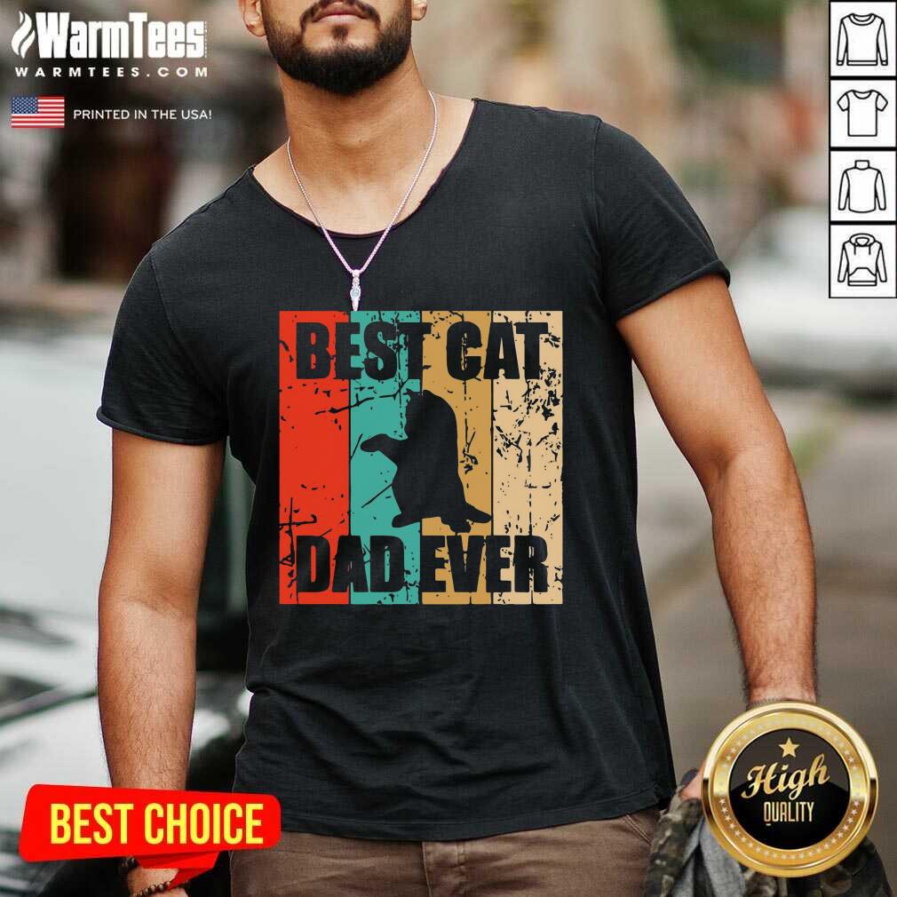 Top Best Cat Dad Ever Vintage Shirt - Image 5
