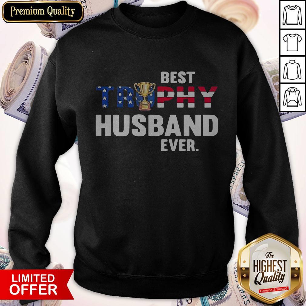 Top Best Trophy Husband Ever American Flag Shirt - Image 4