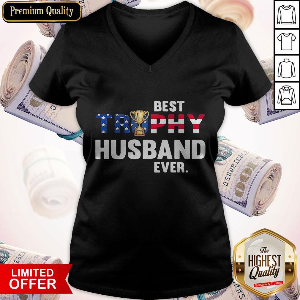 Top Best Trophy Husband Ever American Flag Shirt - Image 2