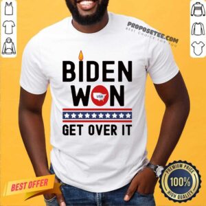 Top Biden Won Get Over It Map Usa Fire Stars Election Shirt
