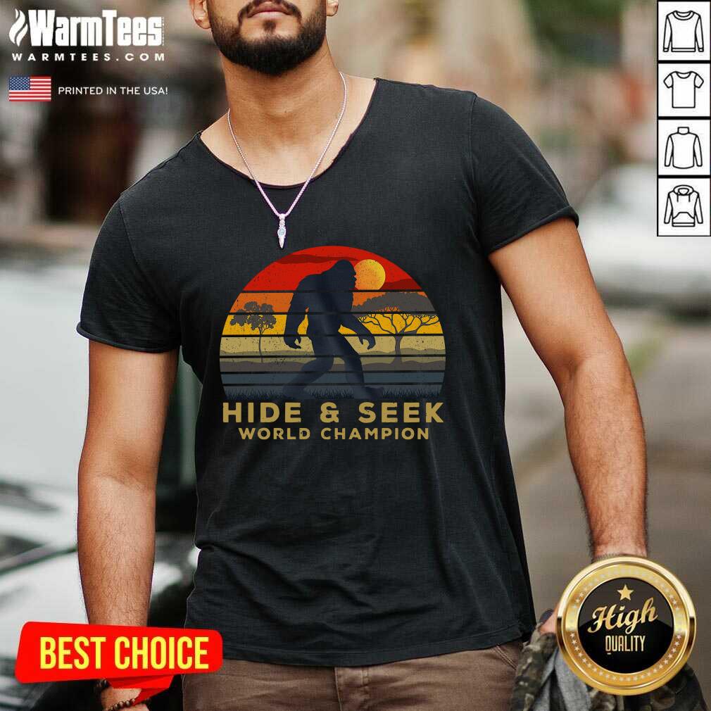 Top Bigfoot Hide And Seek World Champion Vintage Retro Shirt - Image 5