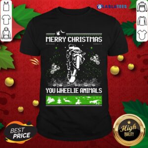 Top Bike Merry Christmas You Wheelie Animals Ugly Shirt