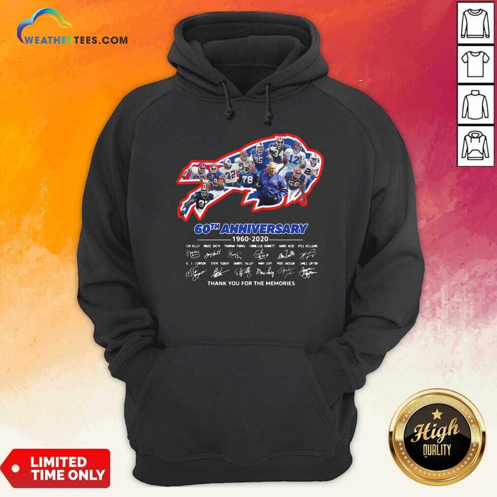 Top Buffalo Bills 60th Anniversary 1960 2020 Thank You For The Memories Signatures Shirt - Image 4