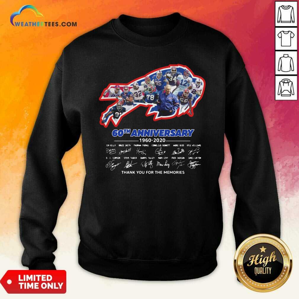 Top Buffalo Bills 60th Anniversary 1960 2020 Thank You For The Memories Signatures Shirt - Image 5