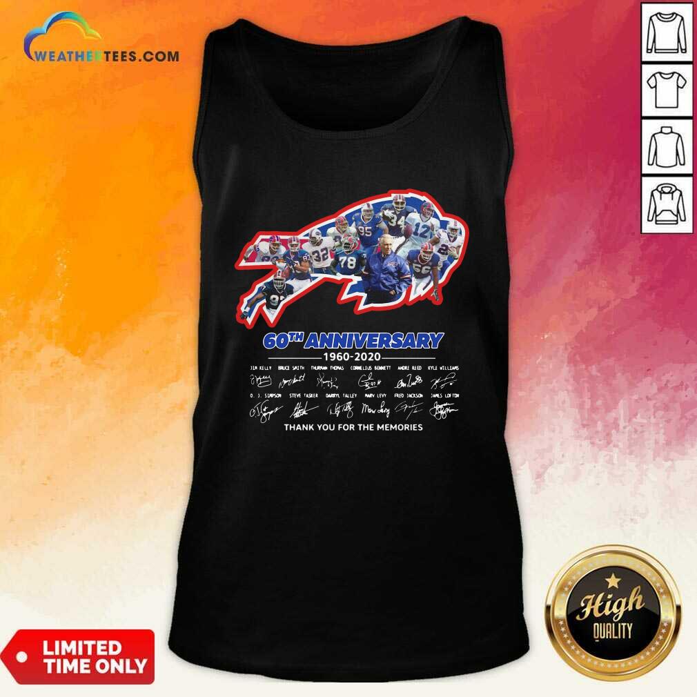 Top Buffalo Bills 60th Anniversary 1960 2020 Thank You For The Memories Signatures Shirt - Image 2