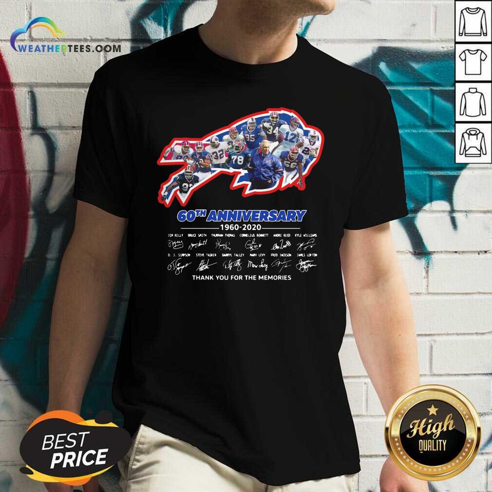 Top Buffalo Bills 60th Anniversary 1960 2020 Thank You For The Memories Signatures Shirt - Image 3
