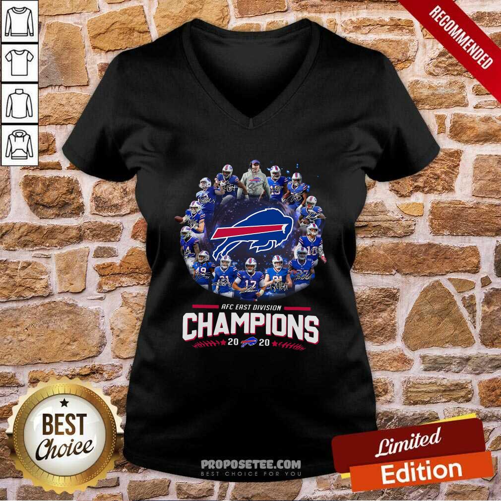 Top Buffalo Bills Team Afc East Division Champions 2020 Signatures Shirt - Image 3