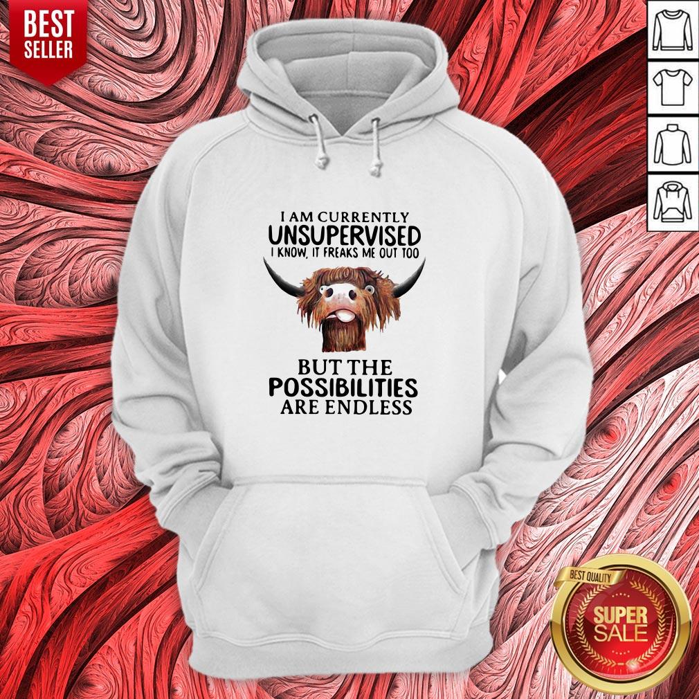 Top Buffalo I Am Currently Unsupervised I Know It Freaks Me Out Too But The Possibilities Are Endless Shirt - Image 3