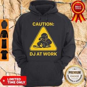 Alternative view of Top Caution DJ At Work Shirt