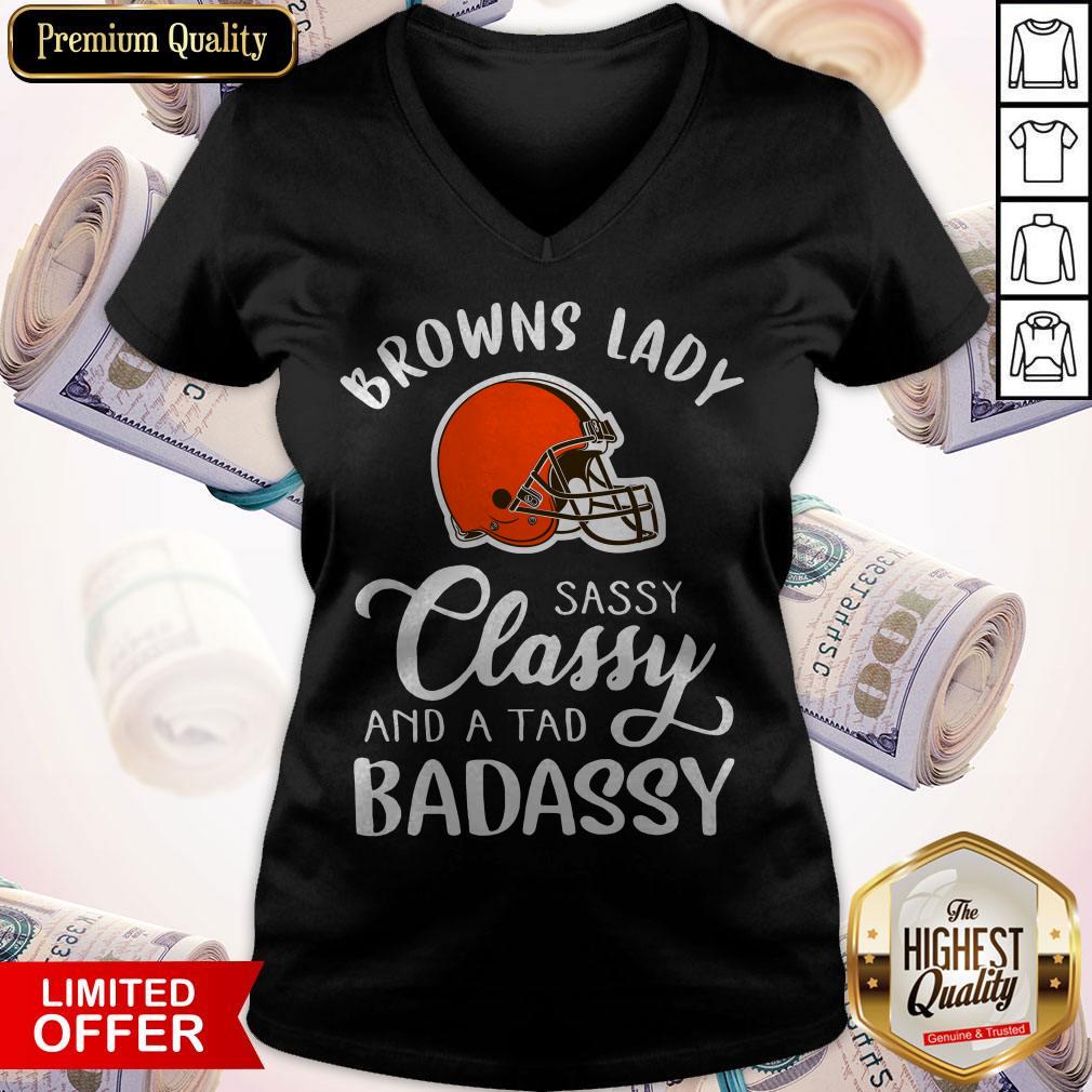 Top Cleveland Browns Lady Sassy Classy And A Tad Badassy Shirt - Image 2