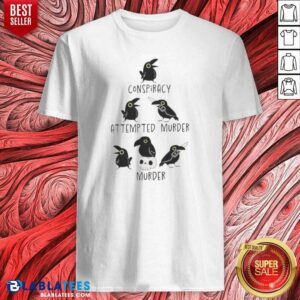 Top Crows Conspiracy Attempted Murder Murder Skull Humor Bird Lover Funny Shirt
