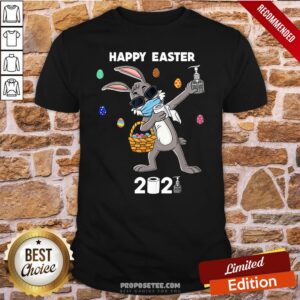 Top Dabbing Rabbit Face Mask Happy Easter 2021 Shirt