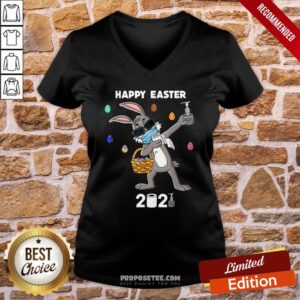Alternative view of Top Dabbing Rabbit Face Mask Happy Easter 2021 Shirt