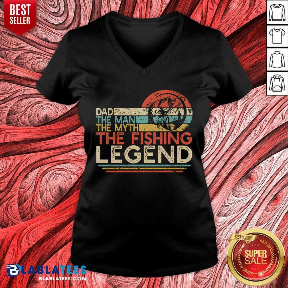Top Dad The Man The Myth The Fishing Legen Vintage Shirt - Image 2