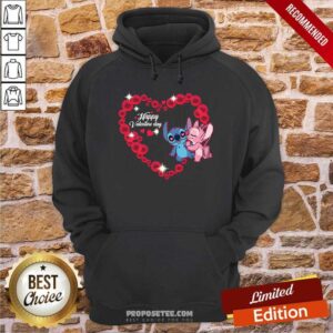 Alternative view of Top Disney Stitch And Lilo Happy Valentine Day Shirt