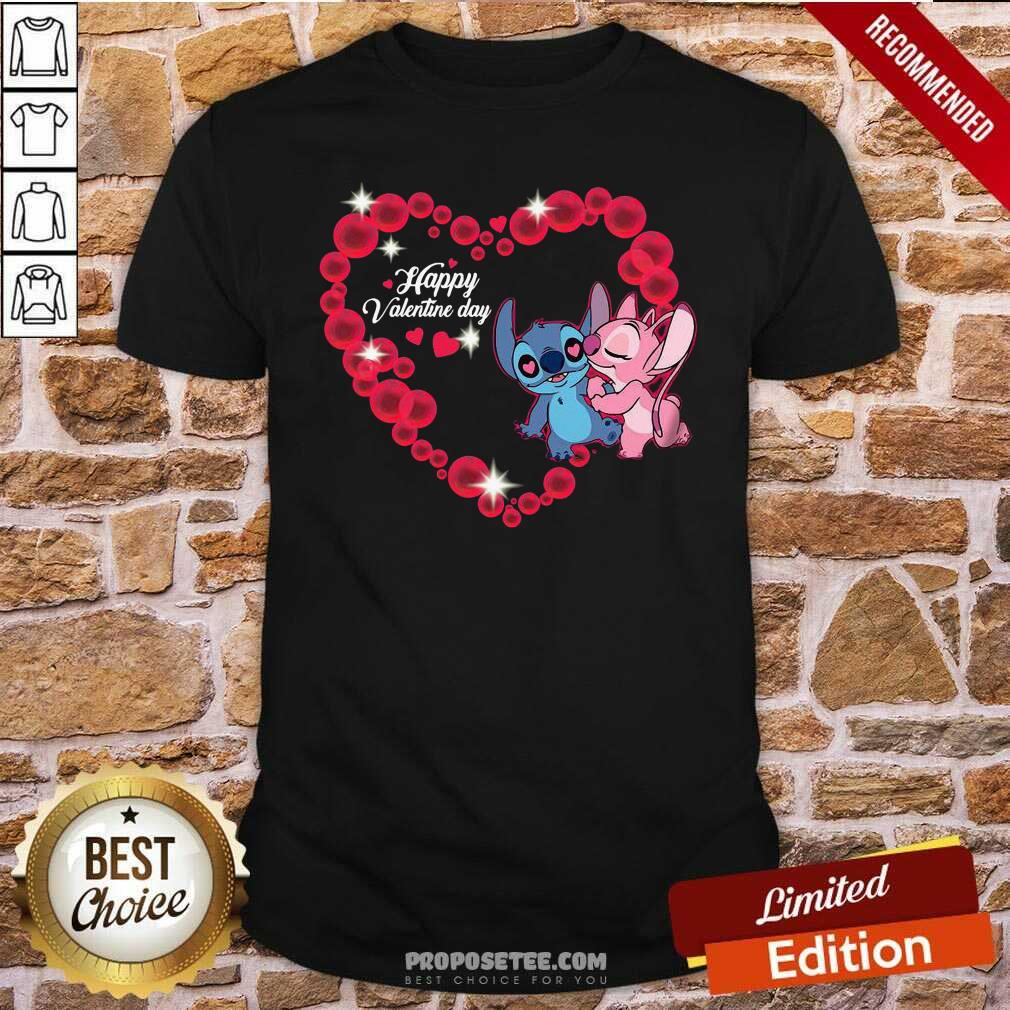 Top Disney Stitch And Lilo Happy Valentine Day Shirt