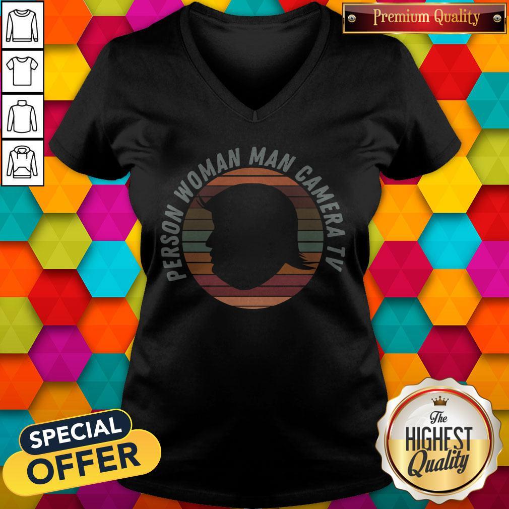 Top Donald Trump Person Woman Man Camera Tv Vintage Shirt - Image 2
