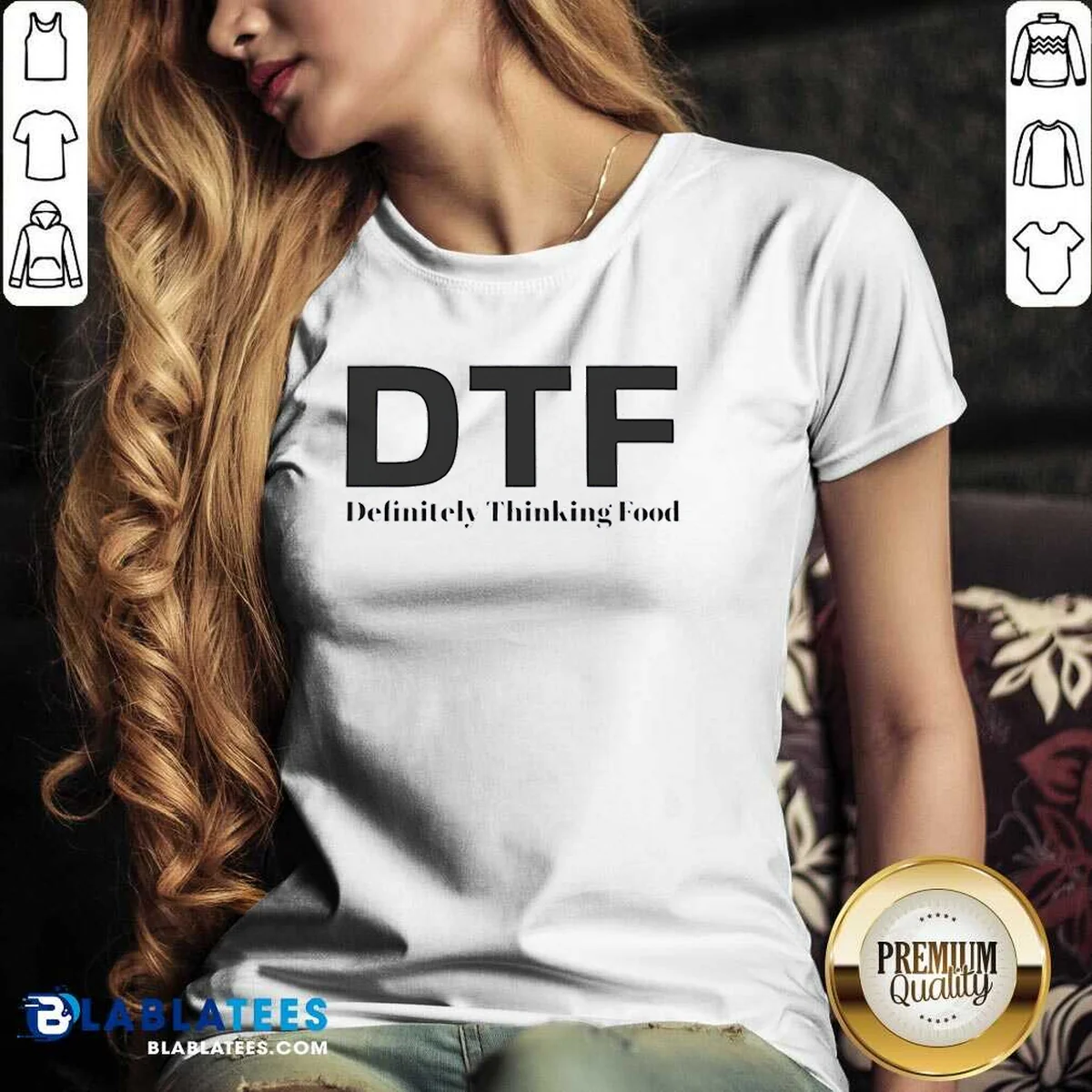Top DTF Definitely Thinking Food Foodie Shirt - Image 2