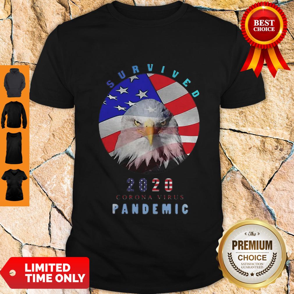 Top Eagle American Flag Survived 2020 Corona Virus Pandemic Shirt