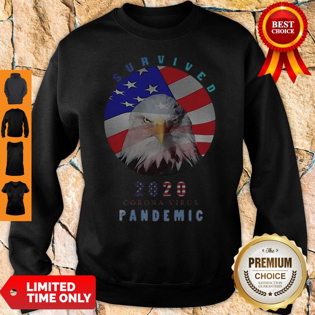 Top Eagle American Flag Survived 2020 Corona Virus Pandemic Shirt - Image 5