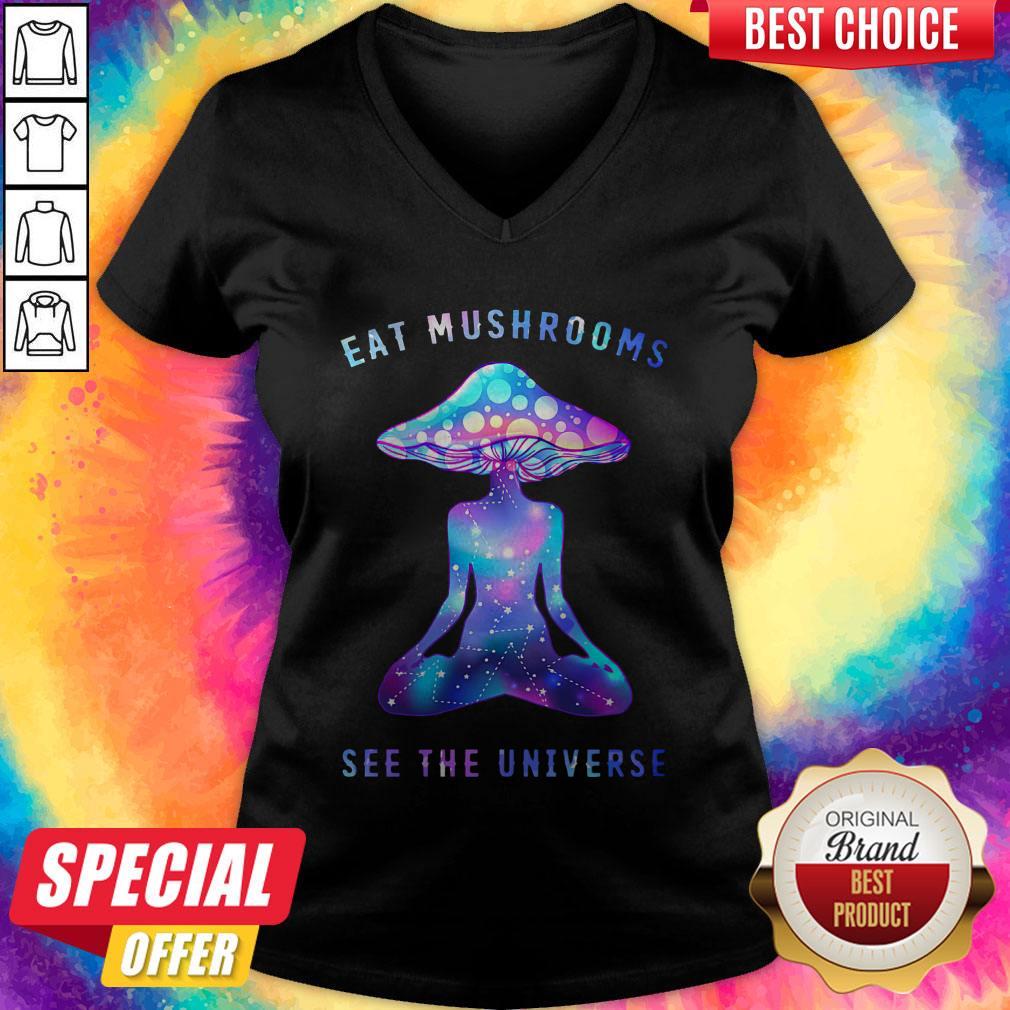 Top Eat Mushrooms See The Universe Yoga Shirt - Image 2