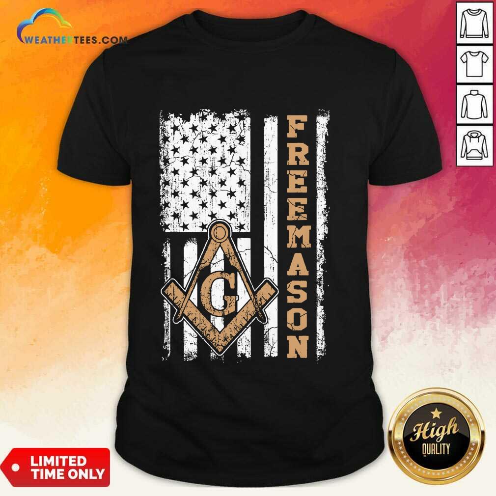 Top Freemason American Flag Shirt