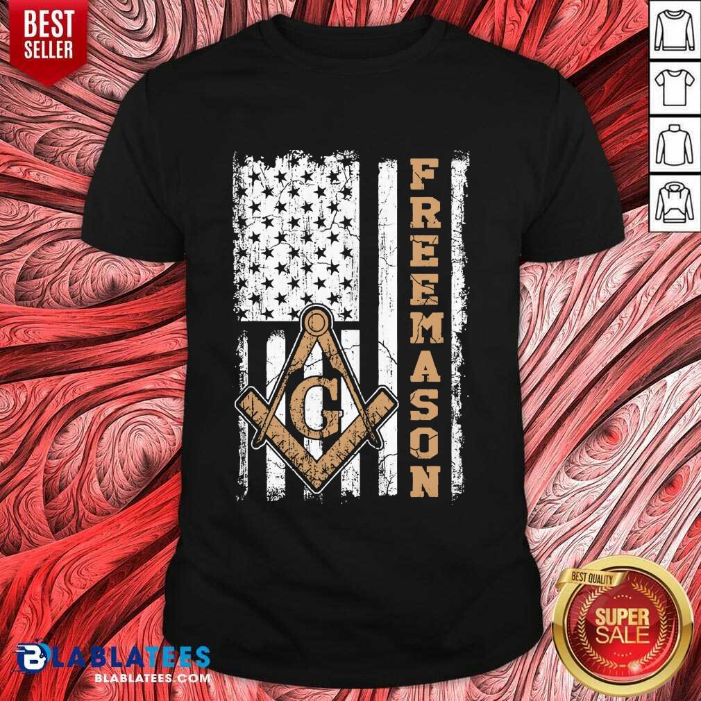 Top Freemason American Flag Shirt