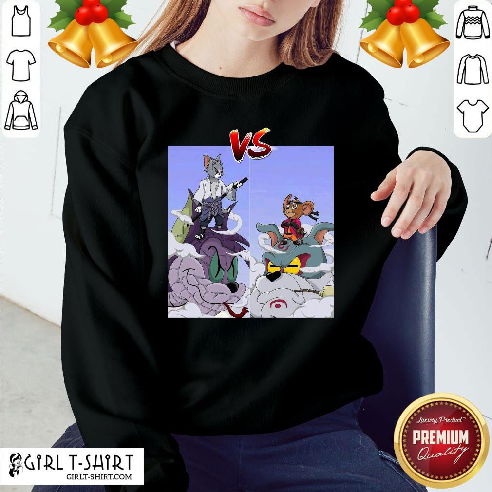 Top Funny Tom Uchiha Vs Jerry Uzumaki Shirt - Image 4