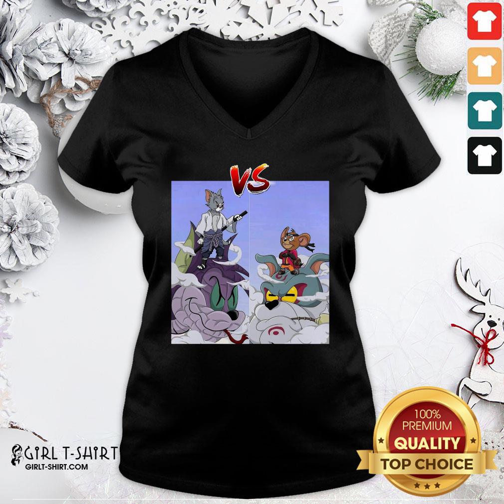 Top Funny Tom Uchiha Vs Jerry Uzumaki Shirt - Image 2