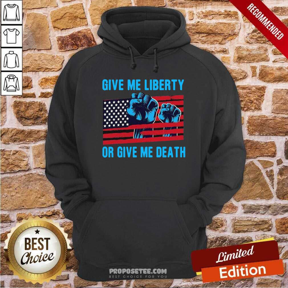 Top Give Me Liberty Or Give Me Death Patriotic Anti Lockdown American Flag Shirt - Image 4